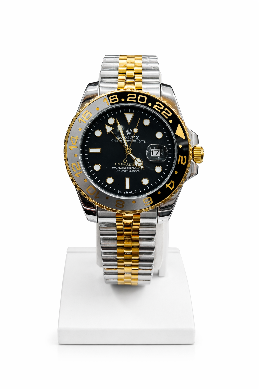 Luxury Two-Tone Rolex GMT Quartz Watch