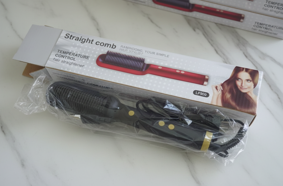 Electric Hair Straightening Comb | Fast Heat Hair Brush for Smooth, Frizz-Free Styling