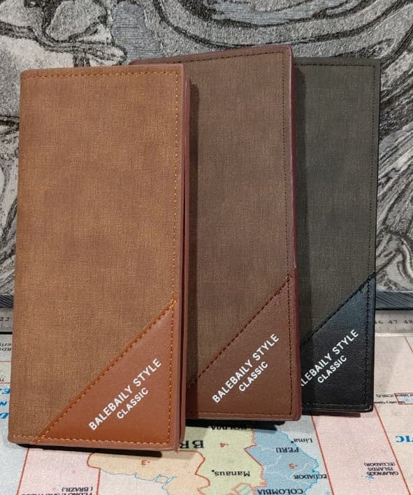 Balebally Style Classic Long Wallet – Premium Slim Men’s Wallet | Stylish Multi-Color PU Leather Wallet